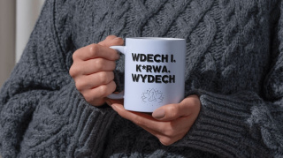 Kubek "Wdech i K*rwa Wydech" 330 ml – Śmieszny Gadżet na Stres!