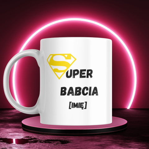 Kubek "Super Babcia [Imię]" - Idealny Prezent na Dzień Babci, 330 ml lub 450 ml