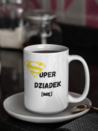 Personalizowany Kubek Super Dziadek [Imię] – Prezent na Dzień Dziadka, 330 ml lub 450 ml